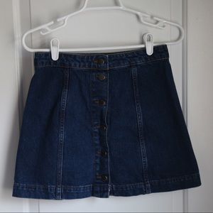 Button down denim skirt